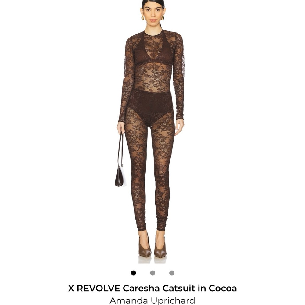 Revolve- Amanda Uprichard- Brown Lace Catsuit